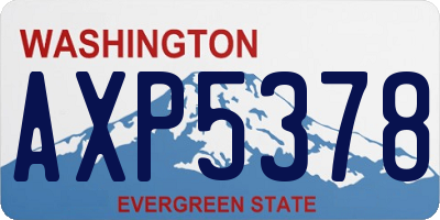 WA license plate AXP5378