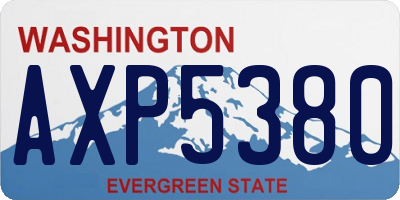 WA license plate AXP5380