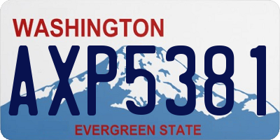 WA license plate AXP5381