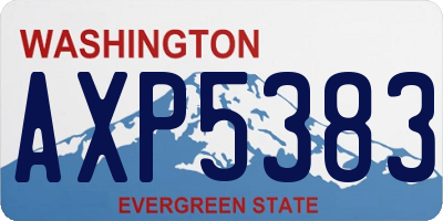 WA license plate AXP5383