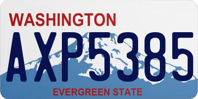 WA license plate AXP5385