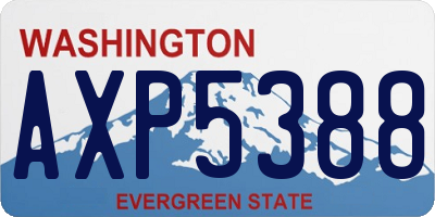 WA license plate AXP5388