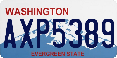 WA license plate AXP5389