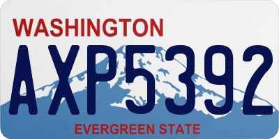 WA license plate AXP5392