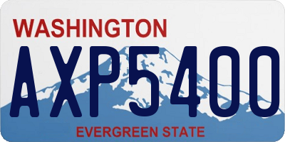 WA license plate AXP5400