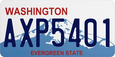 WA license plate AXP5401