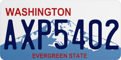 WA license plate AXP5402