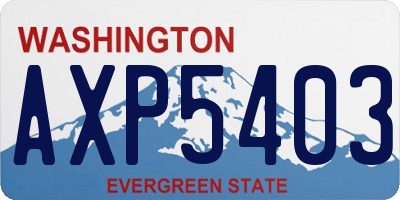 WA license plate AXP5403