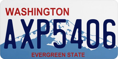 WA license plate AXP5406