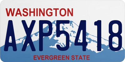 WA license plate AXP5418