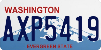 WA license plate AXP5419