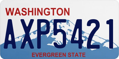WA license plate AXP5421