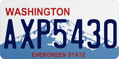 WA license plate AXP5430