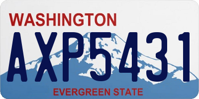WA license plate AXP5431