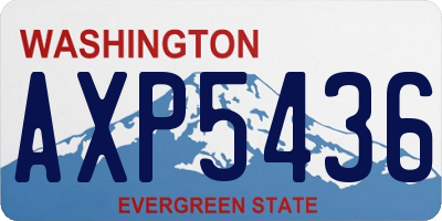 WA license plate AXP5436