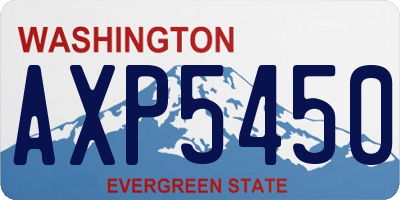 WA license plate AXP5450