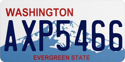 WA license plate AXP5466