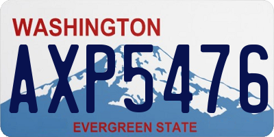 WA license plate AXP5476