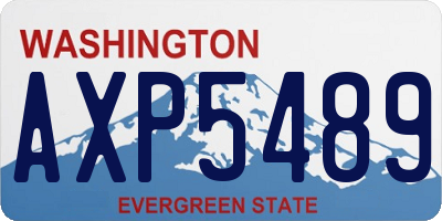 WA license plate AXP5489