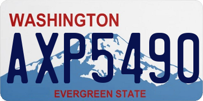 WA license plate AXP5490