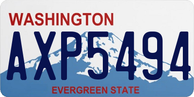 WA license plate AXP5494