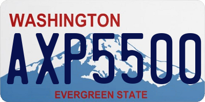 WA license plate AXP5500