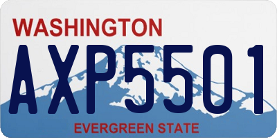 WA license plate AXP5501
