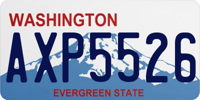 WA license plate AXP5526