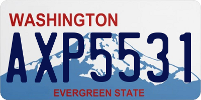 WA license plate AXP5531