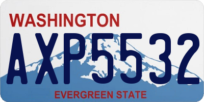 WA license plate AXP5532