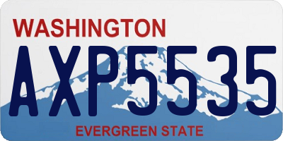 WA license plate AXP5535