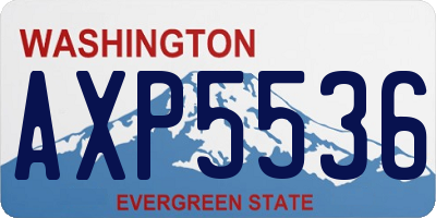 WA license plate AXP5536