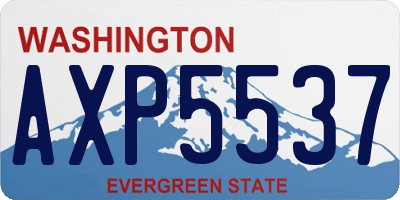 WA license plate AXP5537