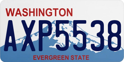 WA license plate AXP5538