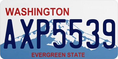 WA license plate AXP5539