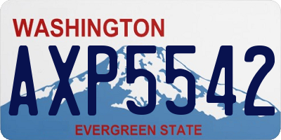 WA license plate AXP5542