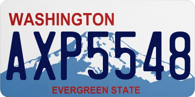 WA license plate AXP5548