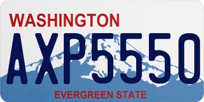 WA license plate AXP5550