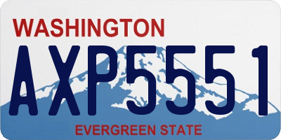 WA license plate AXP5551