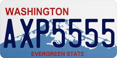 WA license plate AXP5555