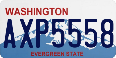 WA license plate AXP5558