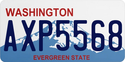 WA license plate AXP5568