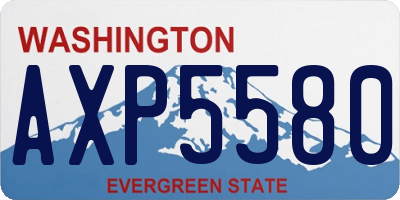 WA license plate AXP5580