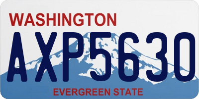 WA license plate AXP5630
