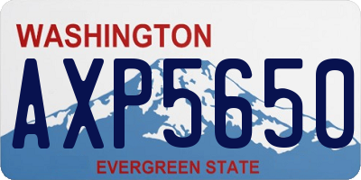 WA license plate AXP5650