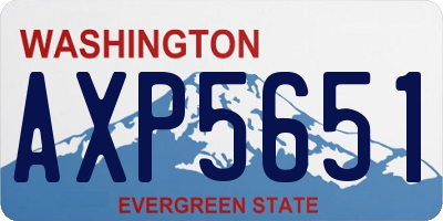 WA license plate AXP5651