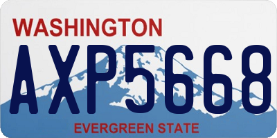 WA license plate AXP5668