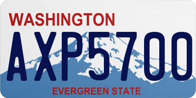 WA license plate AXP5700