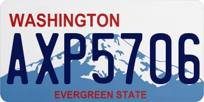 WA license plate AXP5706