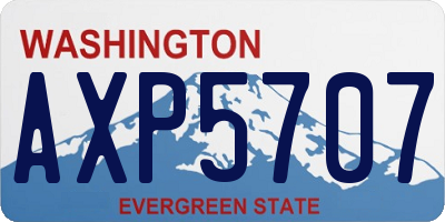 WA license plate AXP5707